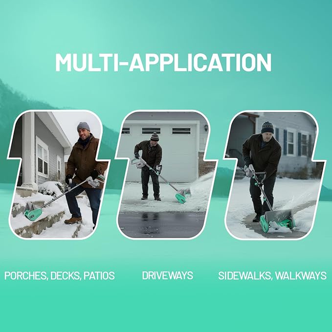 Litheli Cordless Snow Shovel, 20V 12'' Electric Snow Blower for Driveway, Battery Powered Snow Thrower, 4.0Ah Battery and Fast Charger Included