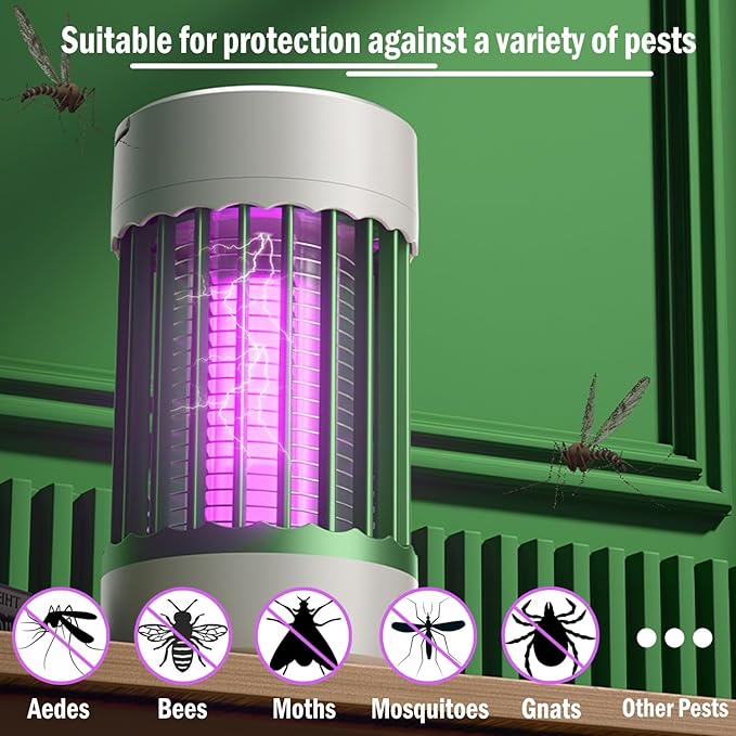 Mosquito Killer Lamp,Indoor Portable UV Bug Zapper Insect Trap for Indoor/Outdoor,USB-Powered with Grid for Camping,Patio,Home