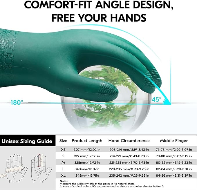 Vgo... Extra Long Gardening Gloves with Fresh Rich Aromas,Waterproof,Slip-Resistant,Chemical-Resistant Glove for Gardening,Outdoor Work(TP1117)