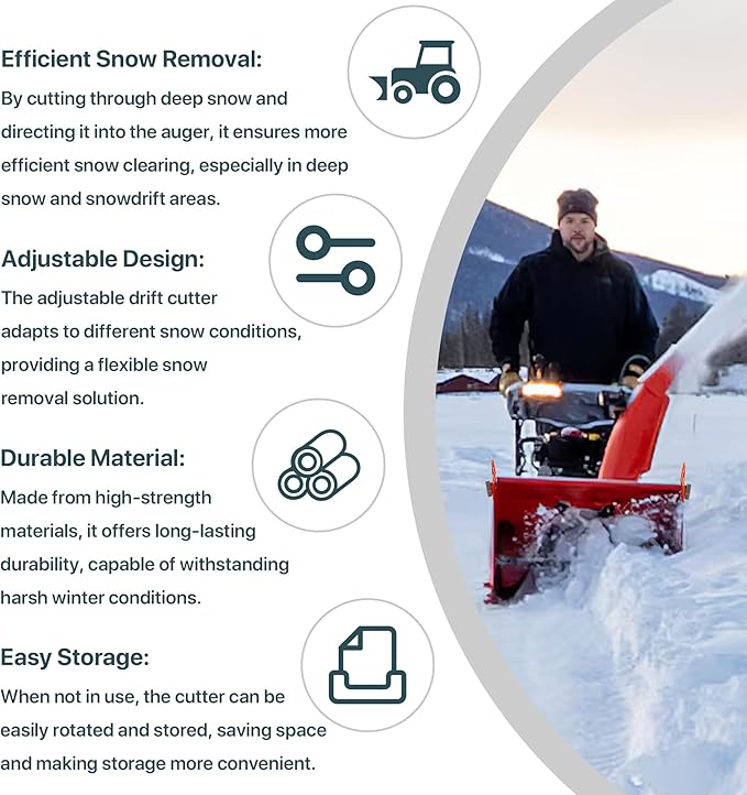 724069 Snow Blower Drift Cutter Kit/Slicer Bar Kit - Compatible with Ariens Deluxe, Platinum, Pro SNO-Thro Models,Cuts Through Snow Drifts（ #72406900）