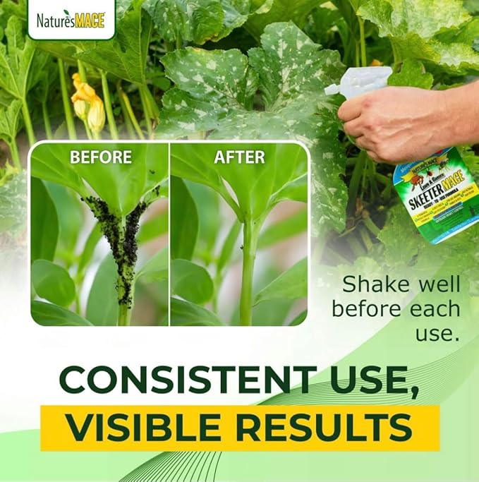 Nature’s MACE Outdoor Pest Repellent Spray – Kills & Repels Multiple Insect Types – Treats Lawns, Shrubs, and Patios – Safe for Family, Pets, and Plants – Essential Oil Formula with Fresh Scent – 40oz