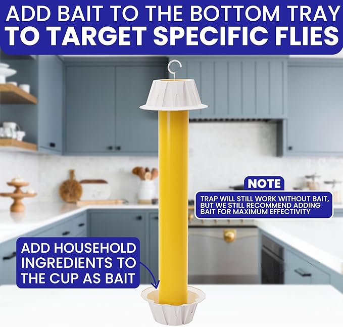 Fly Stick Sticky Fly Traps for Indoors Outdoor 6pk. Non-Toxic Super Sticky Hanging Flies Catcher Paper Tape Strips for Home. Catches All Bugs and gnats. Indoor Outdoor House Flying Insect Trap