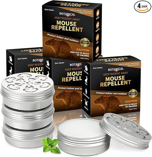 4 Pack Mouse Repellent,Rodent Repellent for Car Engines,Humane Mouse Traps for Car,House,Home,Indoor