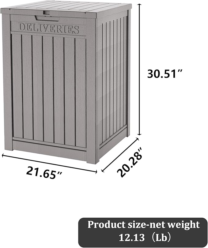 55 Gallon Outdoor Storage Box Waterproof Lockable Resin Deck Box Large, Patio Storage Bin for Pool Accessories Cushion Furniture, Garden Tools, UV-Resistant Outside Delivery Grey