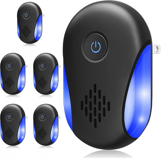 (2025 Upgraded) Ultrasonic Insect & Pest Indoor Repeller, Plug-in Control Electronic Repellent for Rodent, Mice, Rats, Roaches, Bugs, Ants, Spiders, Mosquitoes, Home, 2 Mode Switching (6 Pack)