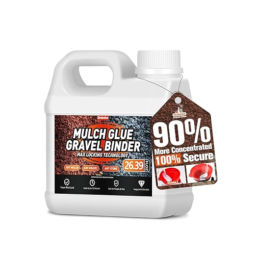 Mulch Glue, Rock Glue for Landscaping Fast-Drying Pebble&Gravel stabilizer Long-Lasting Pea Gravel Binder for Landscaping, Pine Straw, Outdoor Strong Pebble Gravel Binder for Garden (26.39 OZ)