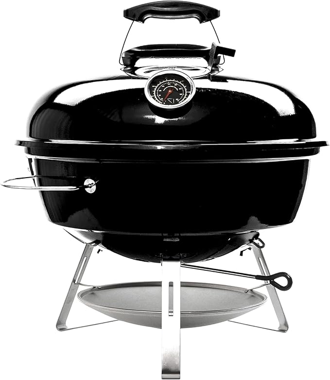 SnS Grills Slow ‘N Sear Travel Kettle, 2-Zone Cook Charcoal Basket and Easy Spin 18” Grate - Portable Charcoal Grill for BBQ Cooking - Travel Kettle 18”