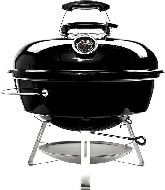 SnS Grills Slow ‘N Sear Travel Kettle, 2-Zone Cook Charcoal Basket and Easy Spin 18” Grate - Portable Charcoal Grill for BBQ Cooking - Travel Kettle 18”