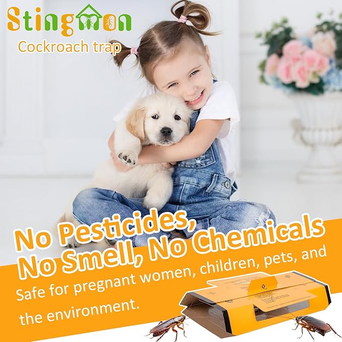 18 Pack Roach Traps Indoor Roach Killer Indoor Infestation, Cockroach Killer Indoor Home Cockroach Trap Sticky Traps for Insects