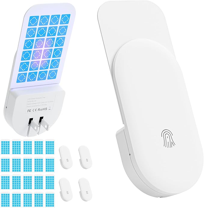 Fly Trap Indoor, 3 in 1 Plug-in Fruit Fly Trap, 4 Trap White and 20 Glue Cards, Fruit Fly Traps for Indoors, Flying Insect Trap for Gnat, Moth, Mosquito, Suitable for Every Part of The Home