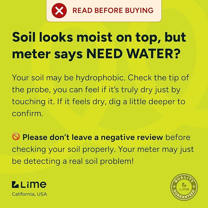 GROWIT Plant Moisture Meter Houseplants - Accurate Plant Water Meter for Indoor Plants Soil Moisture Meter Stocking Stuffers Gift for Mom Dad Adults - No Battery Needed