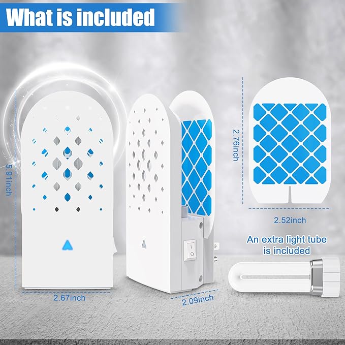 Fruit Fly Traps for Indoors, Plug-in Fly Trap Indoor with UV Light, Flying Insect Trap Mosquito Catcher Killer for Gnat, Moth, Flies with 5 Pcs Glue Boards