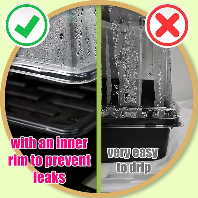 5-Pack No Drip Seed Starter Trays with 4" Humidity Dome - 240 Cells Deep Root Plug Trays, 2.76" Depth for Strong Roots Perfect for Vegetables, Herbs, Flowers & Plant Propagation, Gardening Supplies