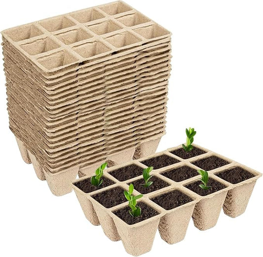 120Cells Seed Starter Tray Kit, Biodegradable Peat Pots for Seedlings Trays, Plant Starter Seed Germination Kit