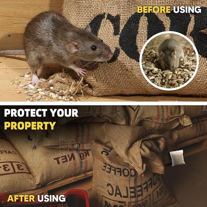 Rodent Repellent, Mouse Repellent Pouches, Mice Repellents Indoor, Rat Repellant for House, Mouse Deterrent Outdoor, Rodent-Repelling Pouches, Natural Peppermint to Repel Mice and Rats-10P