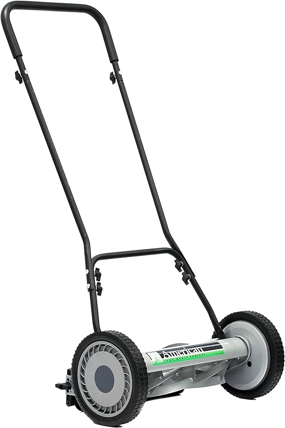 American Lawn Mower Company 1815-18 18-Inch 5-Blade Push Reel Lawn Mower, 18-Inch, 5-Blade, Black