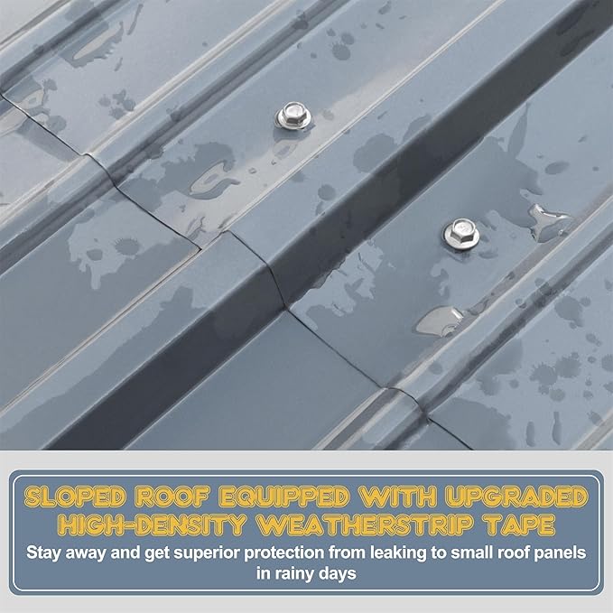 MUPATER 12 x 20 FT Metal Carport Kit, Outdoor Heavy Duty Garage Car Shelter Shade with Metal Roof, Carport Canopy with Frame and Bolts for Car, and Boat, Grey