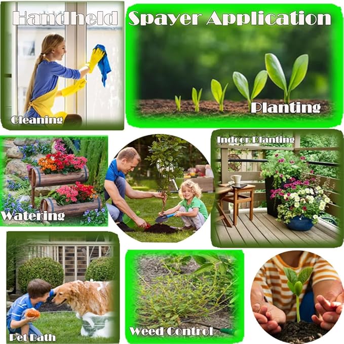 MRPAPA 2 Pack Handheld Pump Sprayer, Garden Pressure Water Spray Bottle with Adjustable Brass Nozzle for Plants (1.5L-Grey-2PCS)