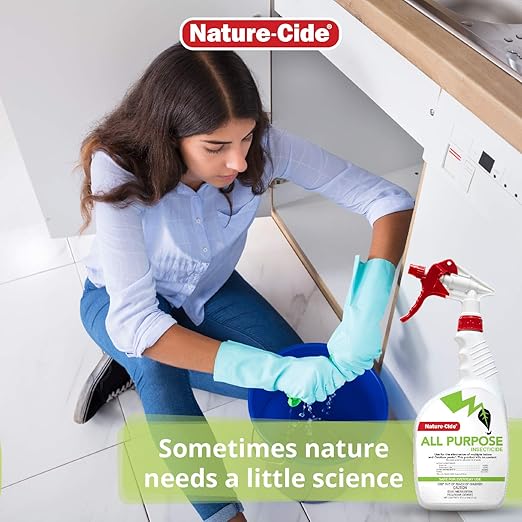 Nature-Cide All Purpose Insecticide. All Natural, Plant-Based Roach Killer, Spider, Mosquito and Ant Spray to Keep Your Home Safe. Kills on Contact. No Strong Odor. 32 oz