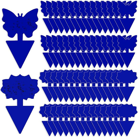 Fruit Fly Traps, 60 Pack Blue Sticky Traps, Fungus Gnat Traps, Plant Fly Stickers for Indoor and Outdoor Use Protect The Plant