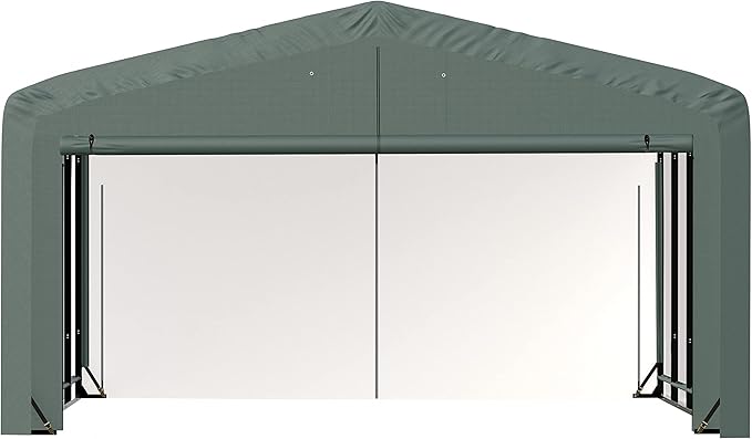 ShelterLogic ShelterTube Garage & Storage Shelter, 20' x 18' x 12' Heavy-Duty Steel Frame Wind and Snow-Load Rated Enclosure, Green