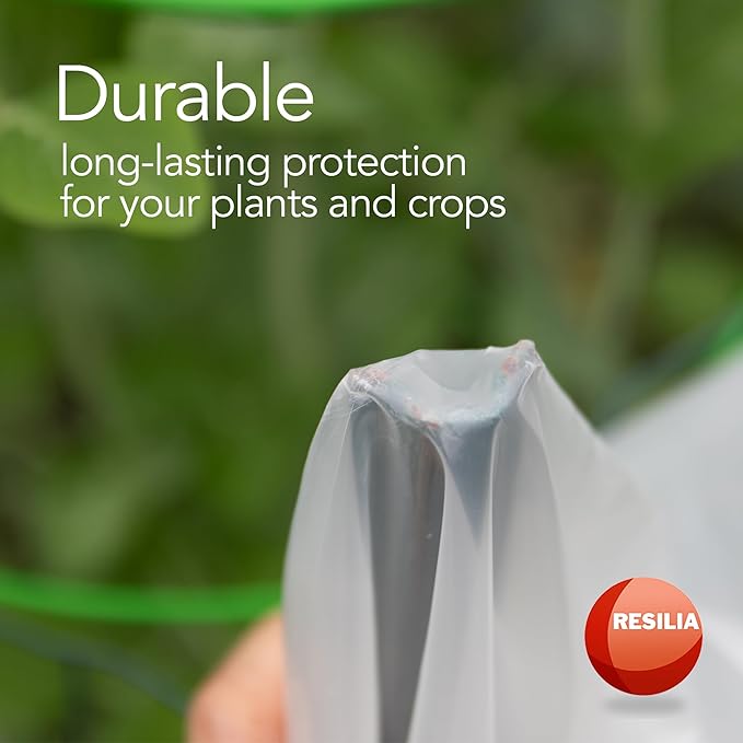 RESILIA Clear Greenhouse Sheeting - UV-Protected, Heavy-Duty Gauge Outdoor Polyethylene Cover for Weatherproofing Greenhouses, Garden, Plants, 10-Foot by 28-Foot Roll, 6-Mil Thick, Made in The USA