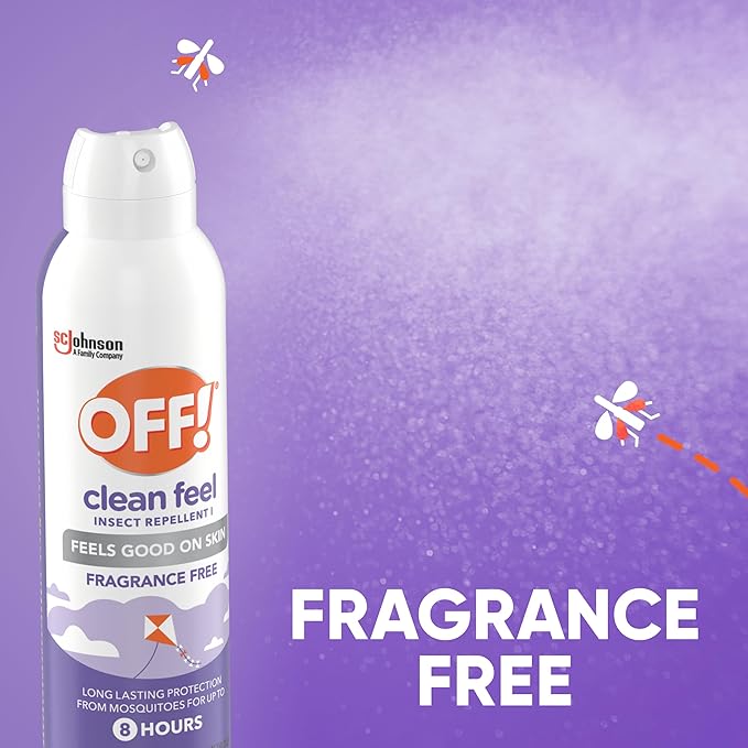 OFF! Clean Feel Insect Repellent Aerosol with 20% Picaridin, Bug Spray with Long Lasting Protection from Mosquitoes, Feels Good on Skin, 7.5 oz