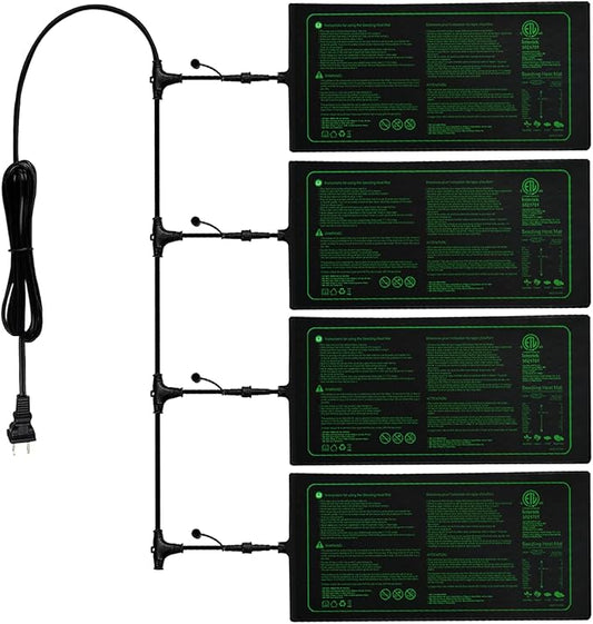 4in1 Seedling Heat Mat,Warm Hydroponic Heating Pad for Indoor Seed Starting,Brewing and Greenhouses,Durable Waterproof Germination Station Heat Mat (20" x 10"- Heat Mat)