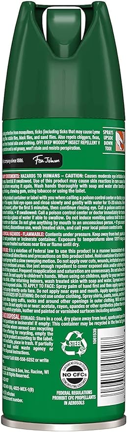 OFF! Deep Woods Insect Repellent V Ticks Aerosol 6 oz, Pack of 6