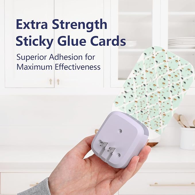 Fruit Fly Traps for Indoors, 2-in-1 Fly Traps Gnat Catcher Flying Insect Traps for Flies, Mosquitoes (2 Devices & 12 Glue Cards)