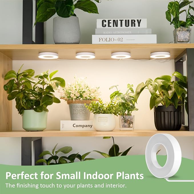 LORDEM Ceiling Grow Light for Indoor Plants, 192 LEDs Full Spectrum LED Plant Light, Plant Lamp with 3/6/12H Auto Switch, 4 Brightness Levels, Individual Bulb Control, Quad Head, Corded