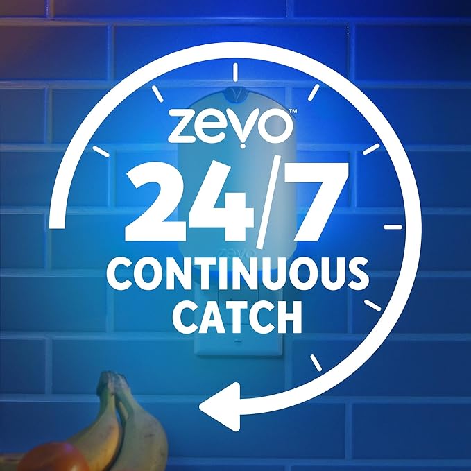 Zevo Flying Insect Refills for Indoor Light Trap: 12 Light Trap Refill Cartridges Capture Fruit Flies, Gnats and Houseflies (12 Cartridges)