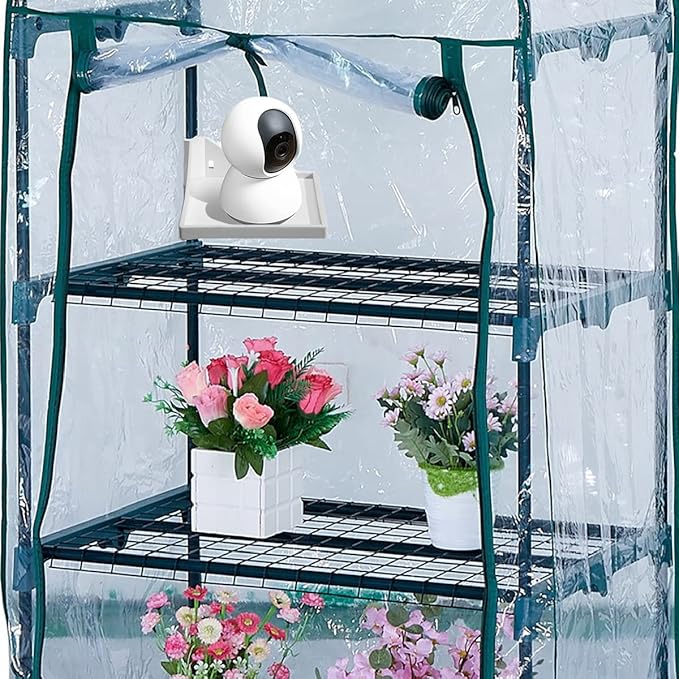 4 PCS Grow Tent Corner Shelf,16 mm Grow Tent Accessories,White Grow Tent Shelves for Place The Hygrometer Camera and Planting Equipment Black/White (White/4PCS)