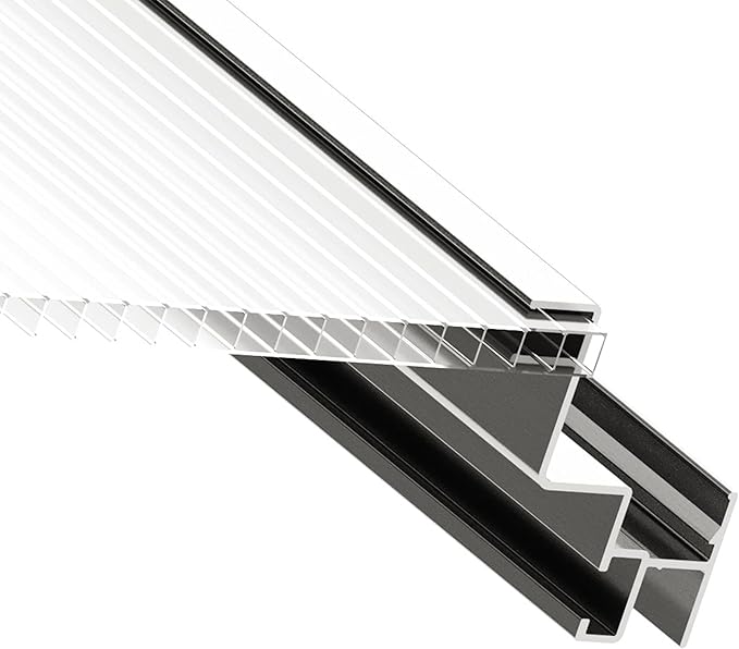 Greenhouse Jasmin 3 Aluminum Frame - 6.3 x 6.3 ft Approx. 6 mm Polycarbonate Panels - Bonus Base Frame and Automatic Vent Opener