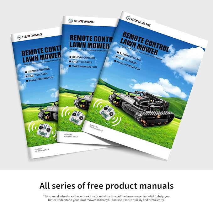 Robotic Remote Control Lawn Mower 22HP 65° Climbing Adjustable Mowing Height Track Drive All Terrain Grass Cutter Yard Mower (HW 608 90L)