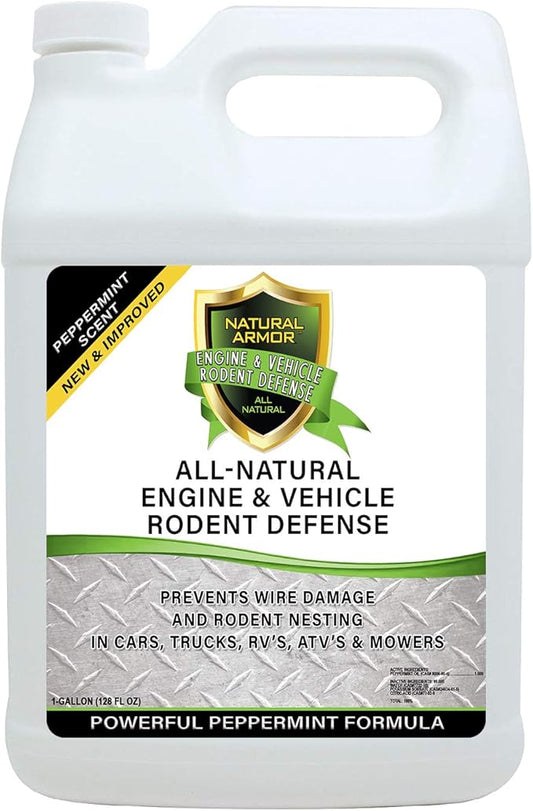 Mice/Mouse, Rat, Squirrel & Rodent Wire, Engine & Vehicle Protection Spray Prevents Chewing & Nesting for Cars, Trucks, RV’s, ATV’s. Great for Winter Protection - 128 Oz Gallon Refill