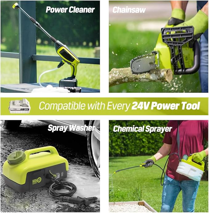 CPY 7.5Ah 24V Battery 2Pack Replacement for Sun Joe Tools Compatible with 24v Cordless Power Tools 24V Lithium Battery 24VBATLTW 24VBAT X2SB18