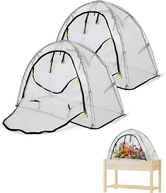 Pop up Greenhouse Tent Cover Tunnel Plant House,Large Gardening Flower Sunshine Room with Mesh Windows,Backyard PE Cover for Cold Frost Protector with Stakes and Rope Guys (Mini Size 45″x22″)
