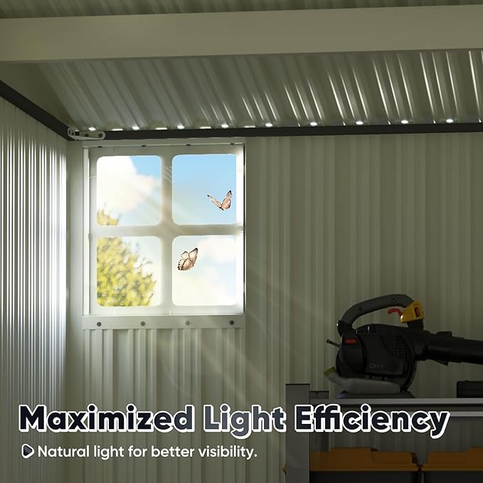 Quictent Heavy Duty 10X10 FT Metal Storage Shed, Lockable Steel Yard Waterproof Tool Shed for Garden, Backyard, Patio, Outside use with Combination Lock(9.5X9.5 FT Base,No Floor)