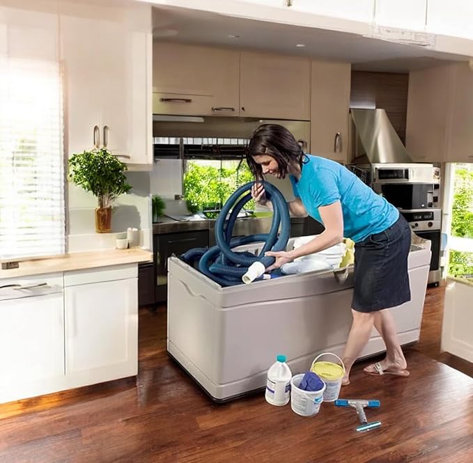 Heavy-Duty Outdoor Storage Deck Box, 130 Gallon Capacity, Weather-Resistant (Desert Sand/Brown)