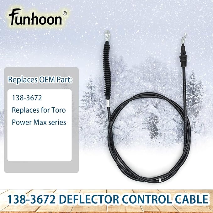138-3672 Deflector Control Cable for Toro 726 OE, 824 OE, 826 OAE, 826 OXE, 826 OHAE Snow Blowers