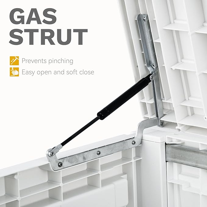 DWVO Large Deck Box 120 Gallon Waterproof Outdoor Storage Box, Extra Large Outdoor Bin, Resin Louvered Patio Storage for Indoor Pillows, Garden Tools & Pool Supplies, Lockable, White