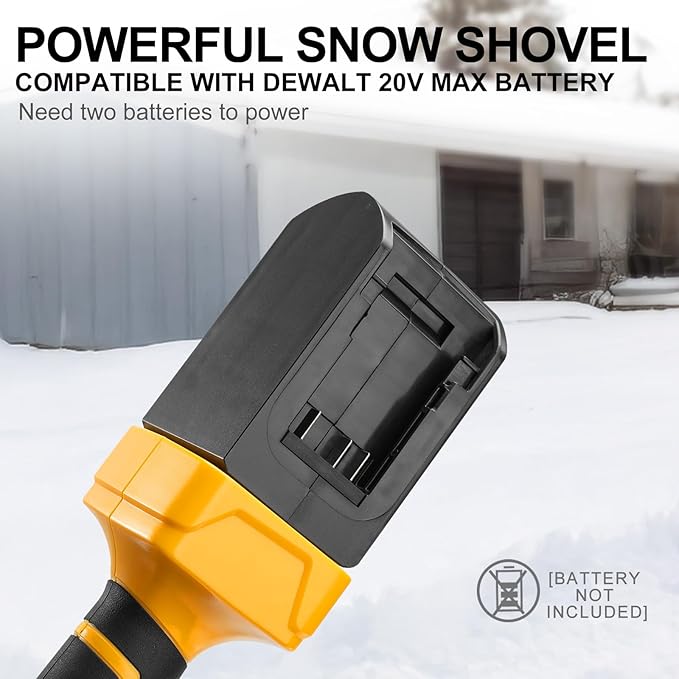40V Cordless Snow Shovel Compatible with Dewalt 20V Battery(Tool Only), Electric Power Snow Thrower, Handheld Snow Blower with 13.2" in. Width 8" in. Depth, 26.5' ft Throwing Distance