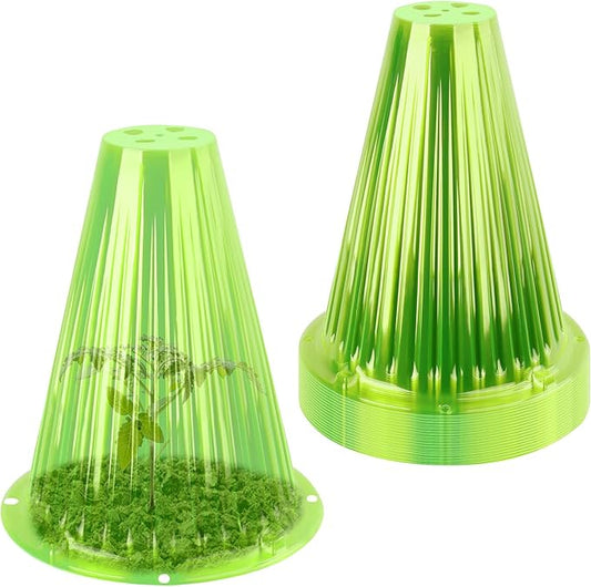 20 Pack Garden Cloches for Plants, Reusable Bell Plant Cover, Plant Covers Protectors from Animals Snails Birds Chickens Insect, 9.18" H X 7.56" D (Green)