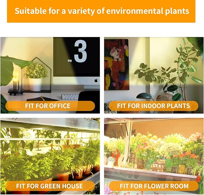 Two Strip Growing Lamp for Indoor Plants, 3500K Full Spectrum LED Grow Light Strips with Auto ON/Off 3/9/12H Timer & 10 Dimmable Levels for Green House Succulent (2 Headx2 Pack)