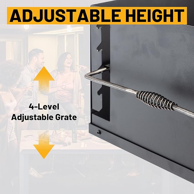 Park-Style Charcoal Grill Heavy Duty Steel Outdoor BBQ Grill with Grate and Single Post Outdoor Cooking Backyard Barbecues Camp Grilling 16x16x8 Inch