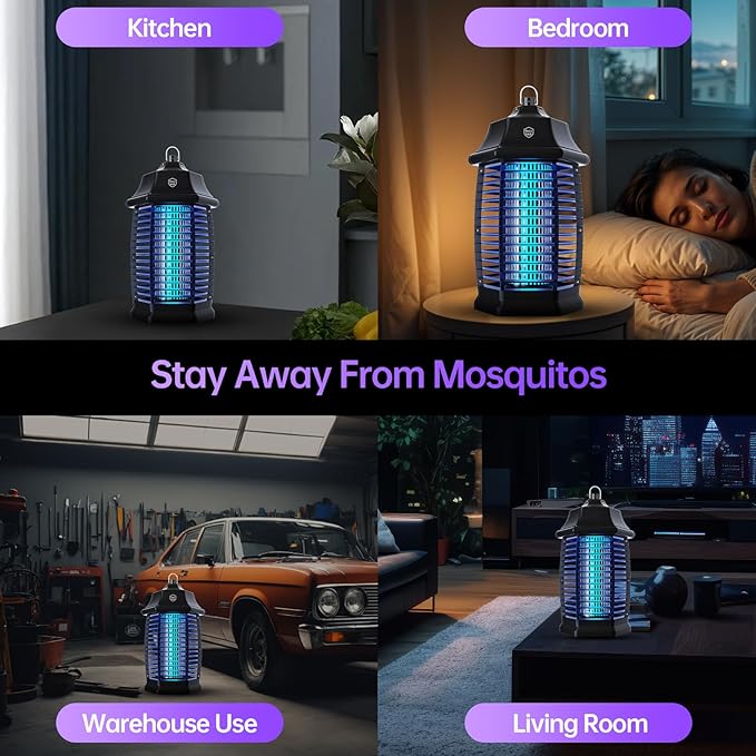 Bug Zapper Indoor, Electric Mosquito Fly Zapper Effective 4000V Plug in Insect Zapper Flies Traps 6.5 FT for Home Patio Office Courtyard