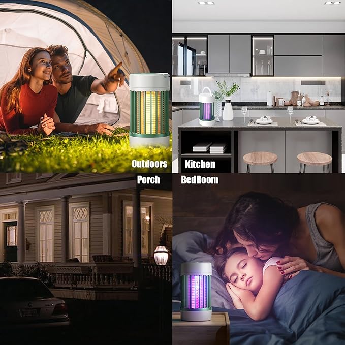 Bug Zapper Out- Portable Electric Mosquitoes and Flying Insect Trap Light | High Powered Wireless Killer Lamp | Must Haves for Kitchen, Camping, Room, Home Rechargeable Indoor