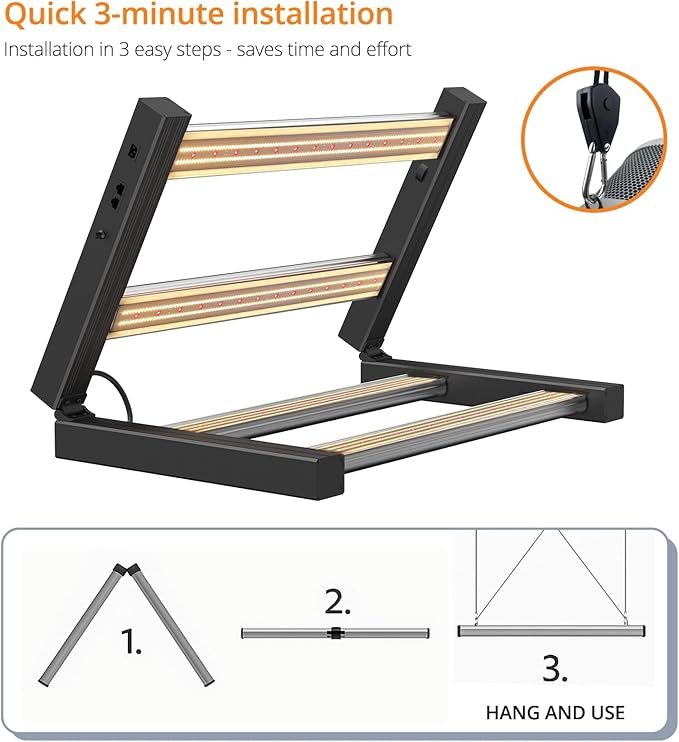 240W LED Grow Lights for Indoor Plants, Samsung LM281B, Dimmable & Daisy Chain, Full Spectrum Plant Lights for Indoor Growing, Hydroponics Veg Flower Growing Tent