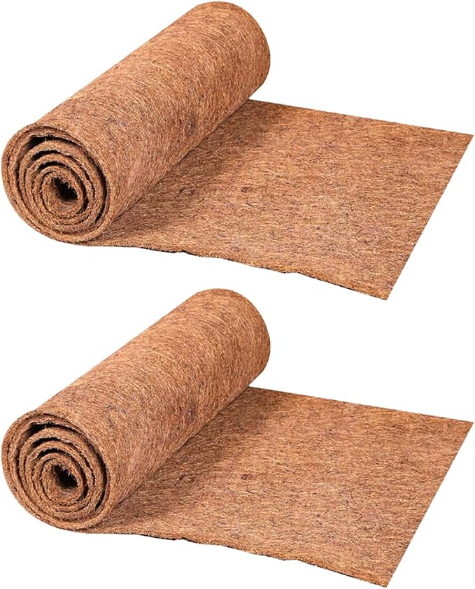 2 Rolls 16x80 Inch(40cm*200cm) Coco Liner Roll Natural Coconut Fiber mat Coconut Liners for Planter Flower Basket No-Slip Ice and Snow Carpet Mats Animal pet pad